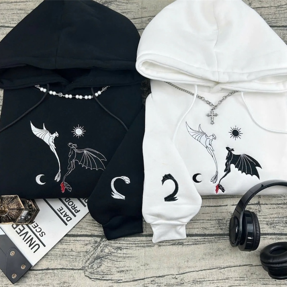 Black and White Dragon Hoodies